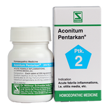 Schwabe Aconitum Pentarkan  homeopathy tablets for Cold, Otitis Media, Headache 