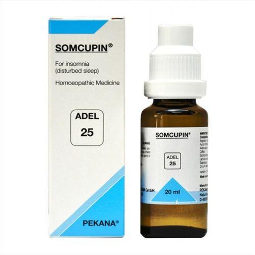 Adel 25 Somcupin homeopathy Drops promote deep sleep, relieve stress & anxiety. With Argentum Nitricum & Coffea 12X for restful nights. Safe for all ages. 20ml.