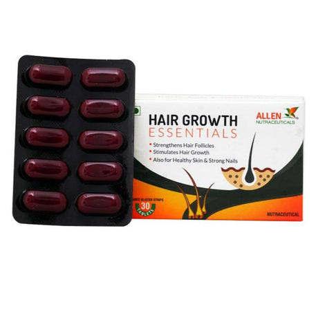 Biotin, multivitamins, minerals & protein base for hair regrowth, thicker strands, strong nails & glowing skin. Ideal for men & women. 
