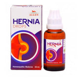 Allen Hernia Drops, a homeopathic solution for hernia symptoms like swelling, pain, and abdominal weakness., treats bulge in the groin or scrotum