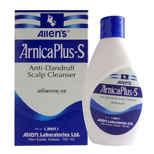 Allens Arnicaplus-S Shampoo removes dandruff, prevents scalp infections & strengthens hair with Arnica, Selenium & Thuja. Suitable for all hair types