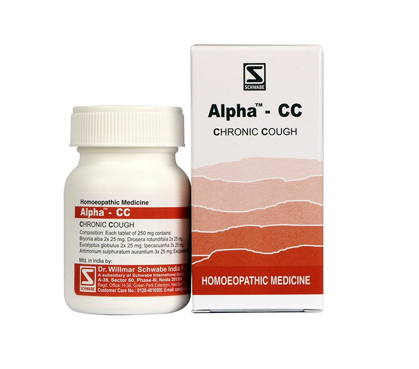 Schwabe Alpha CC tablets for Dry Chronic Cough,  Spasmodic Cough, Influenza