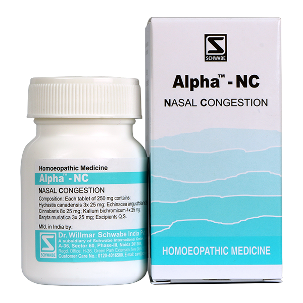 Nasal congestion treatement homeopathy Schwabe Alpha NC Tablets 