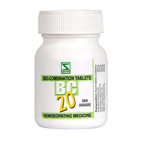 Schwabe Biocombination 20 (BC20) tablets for Skin Diseases, Acne, Eczema, Herpes 20 Gms pack