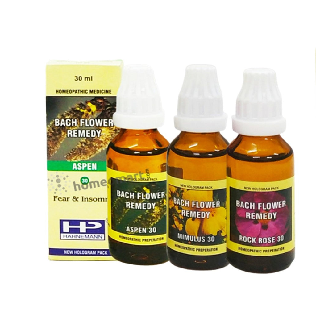Bach Flower Remedy Mix Aspen, Mimulus, Rockrose for Personality Problems, Anger Management