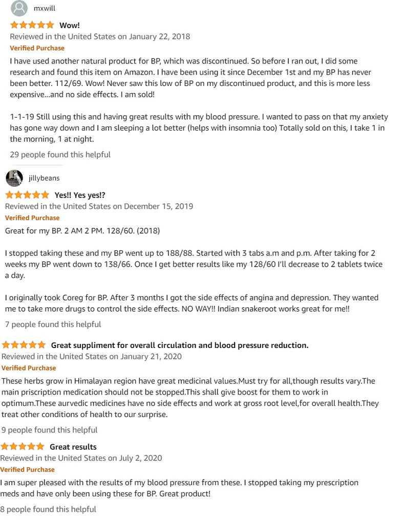 Rauwolfia Serpentina 1x Mother Tincture Tablets customer reviews