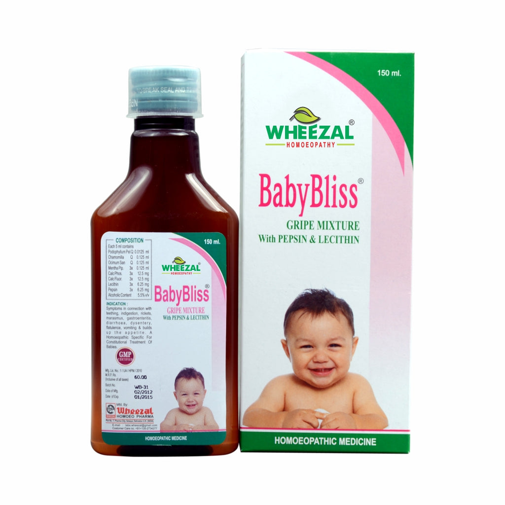 Wheezal Homeopathy Baby Bliss, Homeopathy Gripe Mixture water