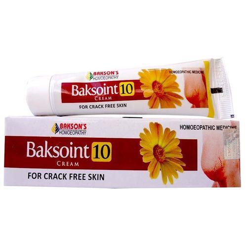 Bakson Baksoint 10 homeopathy Cream for cracked heels with Calendula, Zinc Oxide, and Boric Acid.