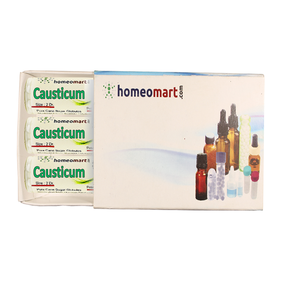 Causticum 2 Dram homeopathy pills box 6C, 30C, 200C, 1M, 10M