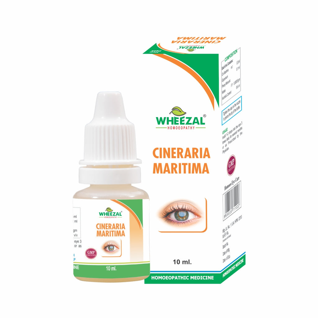 Wheezal Homeopathy Cineraria Maritima Eye Drops for Corneal Opacity, prevents cataracts
