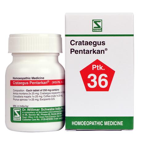 Schwabe Crataegus Pentarkan  homeopathy Tablet for Cardiac Weakness, Coronary Insufficiency