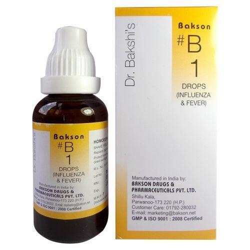 Dr.Bakshi B1 drops for Influenza and Fever, relieve sneezing, fever, sore throat associated with upper respiratory tract infection
