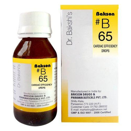 Dr.Bakshi B65 Cardiac Efficiency drops for Angina, irregular heartbeat