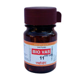 A bottle of Dr.Vashisht Biocombination Bio Vas 11 (BC11), Fever Medicine in Homeopathy, with label indicating it is an anti-pyretic.