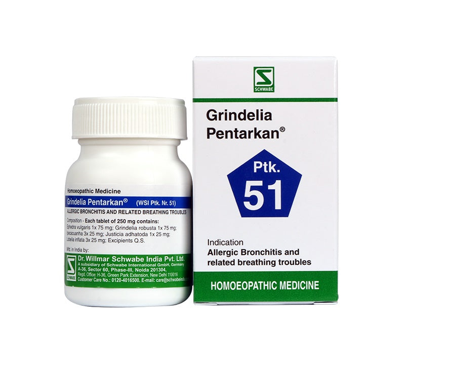 Schwabe Grindelia Pentarkan new pack for for Bronchial Asthma, Allergic Bronchitis, wheezing