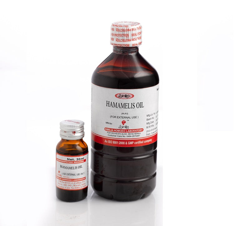 Homeopathy Similia Hamamelis Oil for bleeding varicose veins haemorrhoids