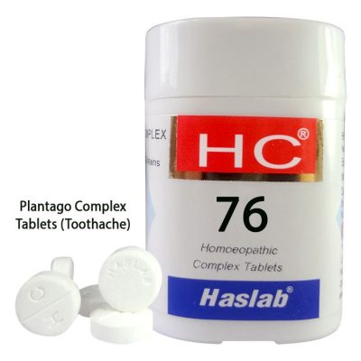 Haslab HC76 Plantago Complex, HC76 Plantago Complex Tablets, HC76 tablets, Plantago Complex tablets, Haslab HC76, HC76 homeopathic medicine, Plantago homeopathic tablets, HC76 toothache tablets, buy HC76 online, HC76 Plantago Complex online