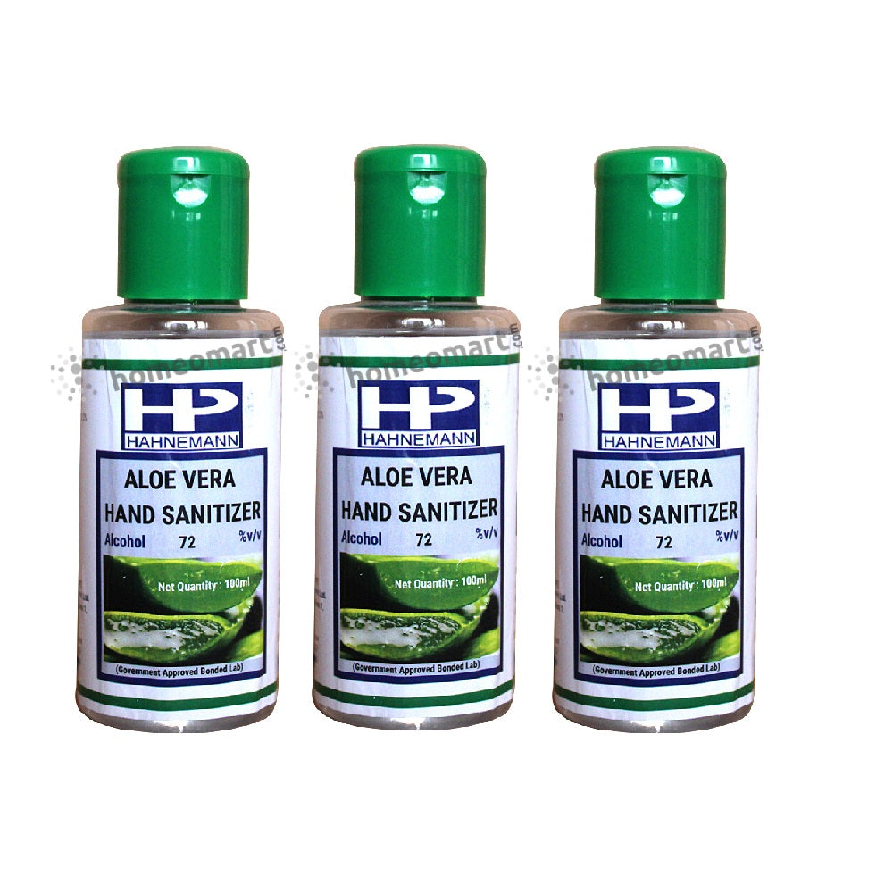 Hahnemann Aloe Vera Hand Sanitizer (Pack of 3, 50, 100)