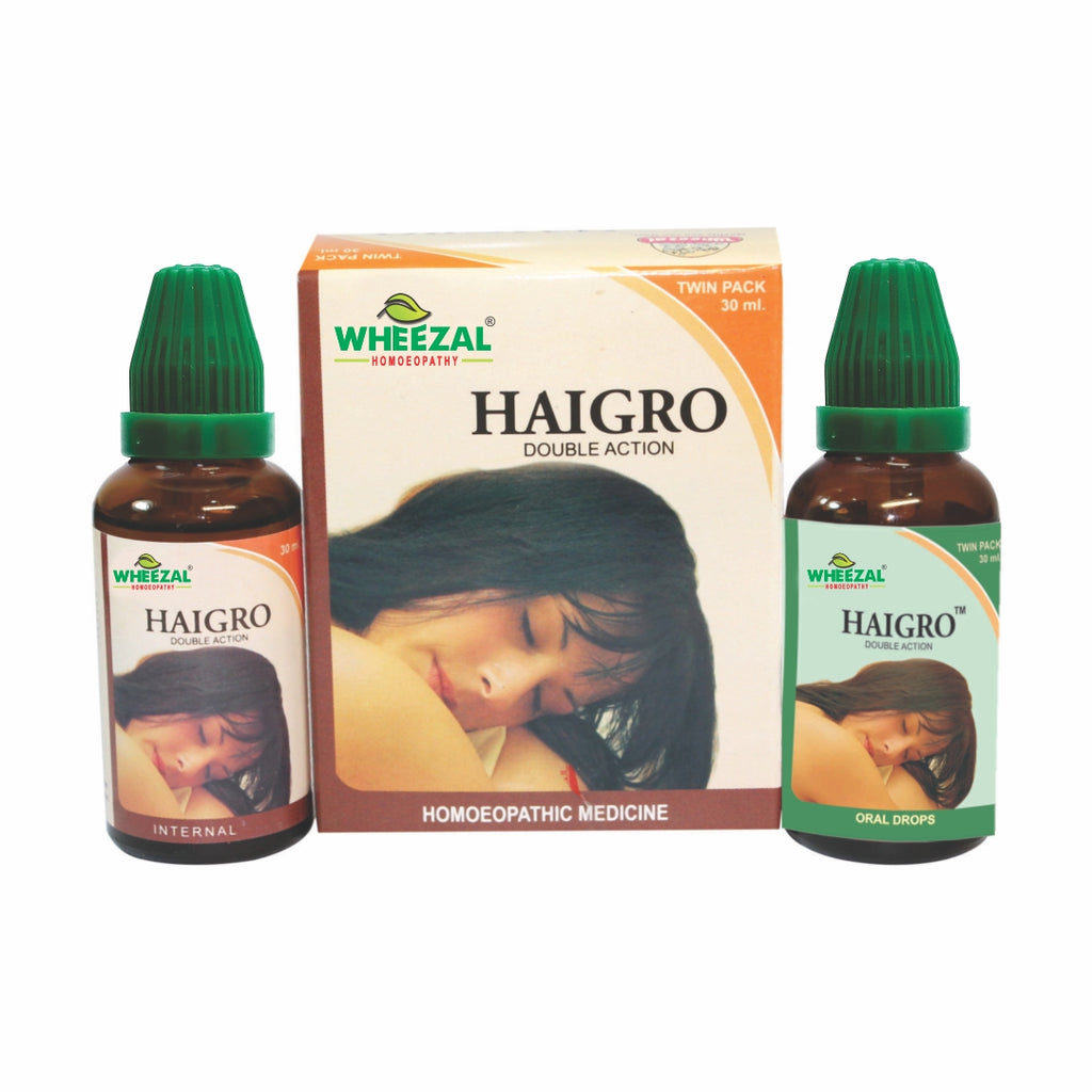 Wheezal Homeopathy Haigro Drops for Hairfall, Bald Spots, Grey Hair