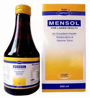 Hapdco Mensol syrup Amenorrhea, Menorrhagia, Leucorrhoea, Ovaritis (Inflammation), Dysmenorrhoea, Metrorrhagia,