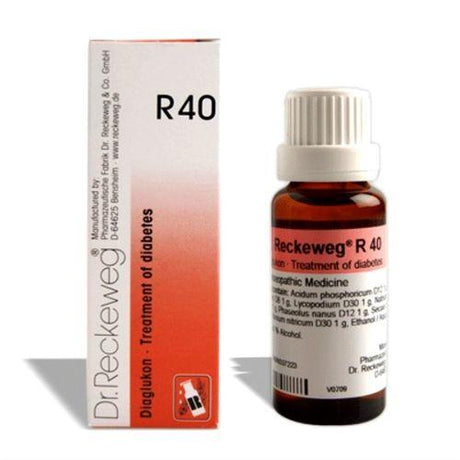 Dr Reckeweg R40, Dr Reckeweg R40 drops, Reckeweg R40 diabetes drops, buy Reckeweg R40 online, Dr Reckeweg R40 price, Reckeweg R40 22ml, German homeopathic diabetes drops, Reckeweg diabetes medicine, R40 homeopathic drops, Dr Reckeweg R40 online India, Reckeweg R40 homeopathy, Dr Reckeweg diabetes formula