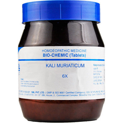 SBL Biochemics Tablets Kali Muriaticum 3x, 6x, 12x, 30x, 200x 450 Gms Pack