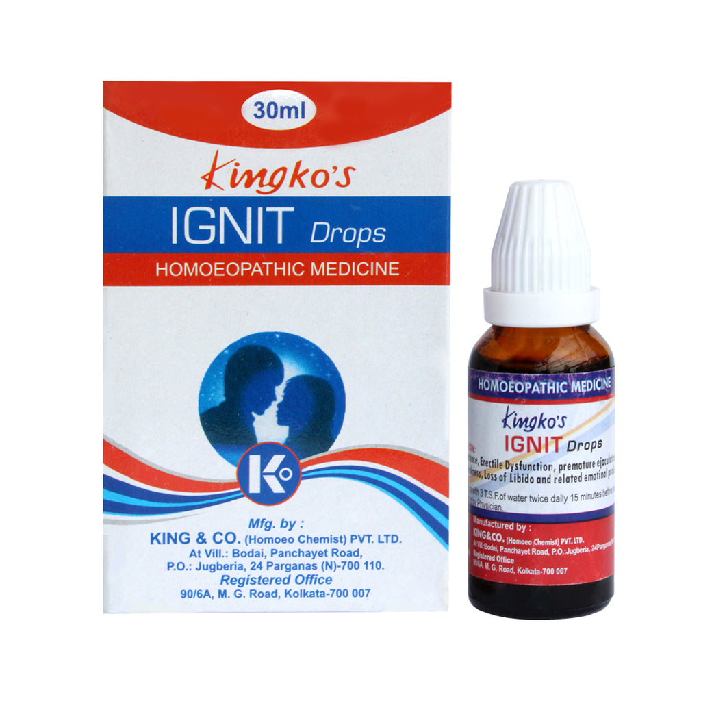 Kingko’s IGNIT  K15-FIR drops, Homeopathic medicine for Male impotence, Sexual debility, Loss of self confidence