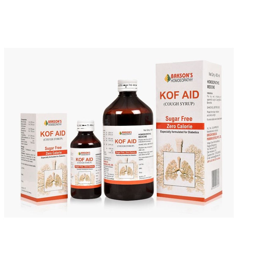 Bakson Kof Aid Plus Sugar Free homeopathy cough syrup