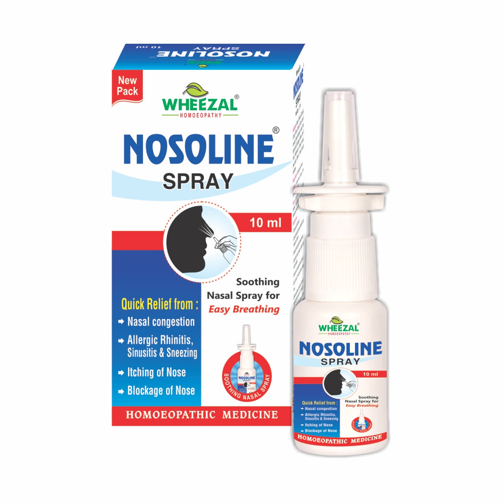 Wheezal Homeopathy Nosoline Spray for Nasal Congestion, Allergic Rhinitis