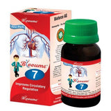 Packaging and bottle of Blooume 7 Circulaforce, a homeopathic product for improving circulatory regulation.