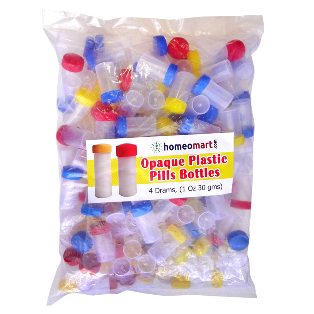 Homeopathy Opaque Super Plastic Pills Bottles -4 dram
