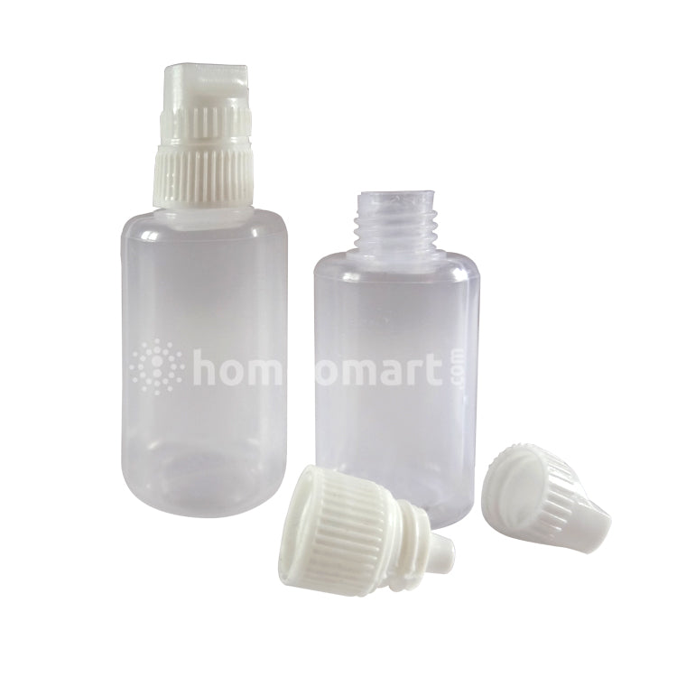 Plastic Liquid Dropper Double Cap Bottles - 100 Packing