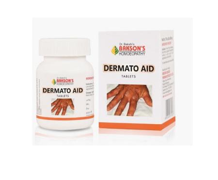 Bakson's DERMATO AID homeopathic formulation for ymptoms of psoriasis, including scaling, itching, and thickening of the skin