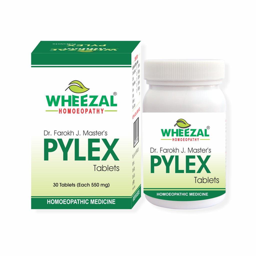Wheezal Dr Farokh J M Homeopathy Pylex Tablets for Piles blind and Bleeding Fissures