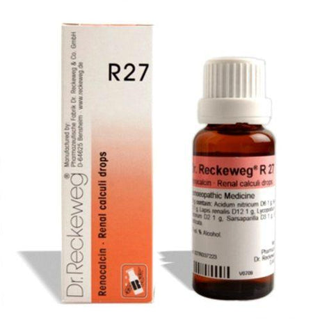 Dr.Reckeweg R27 homeopathy Renal Calculi drops for Kidney Stones, Cloudy Urine, Berberis vulgaris Drops, Homeopathic Urinary Stone Remedy, Renal Calculi Drops