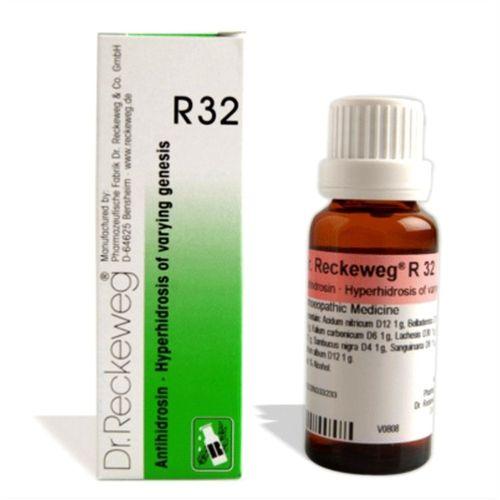 Dr.Reckeweg R32 Hyperhidrosis drops for excessive sweating, hot sticky sweat, odour