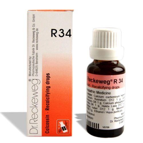 Dr.Reckeweg R34 Recalcifying homeopathy drops for Rickets, fragile Bones, Osteomalacia