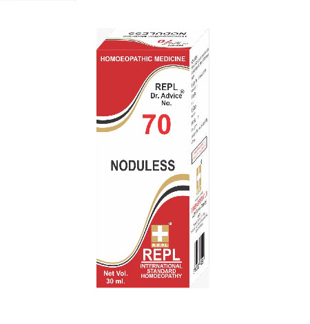 REPL 70 Noduless Drops help manage small skin nodules, glandular swelling, chronic skin diseases, and inflammation. Natural homeopathic solution. 30ml.