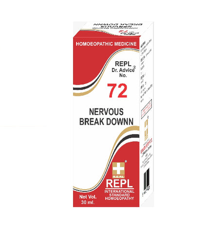 homeopathy REPL Dr Adv No 72 nervous break downn drops, REPL Nervous Breakdown Drops, homeopathic medicine for stress, homeopathic medicine for nervous exhaustion, homeopathic drops for mental fatigue, homeopathic sleep support, homeopathic medicine for anxiety support, REPL stress drops, nervous weakness homeopathy,
