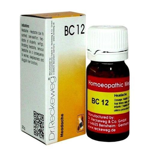 Get natural relief from headaches, vertigo, nervous tension & sleeplessness with Reckeweg BC 12 Tablets.