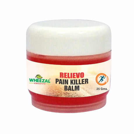 Wheezal Homeopathy Relievo Pain Killer Oil Muscle Strain, Sprain, Lumbago, fast acting pain relief roll on, homeopathic muscle relaxant, joint stiffness relief oil, natural pain management solution