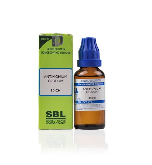SBL-Antimonium-Crudum-Homeopathy-Dilution-6C-30C-200C-1M-10M