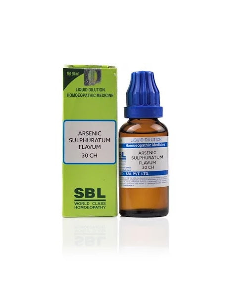 SBL-Arsenicum-Sulphuratum-Flavum-Homeopathy-Dilution-6C-30C-200C-1M-10M.