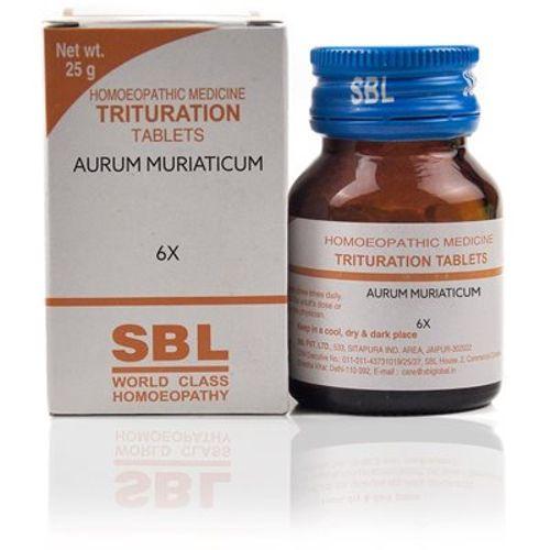 SBL Aurum Muriaticum 6X Homeopathy Trituration Tablets
