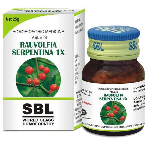 SBL Rauvolfia Sepentina 1X homoeopathy  Tablets
