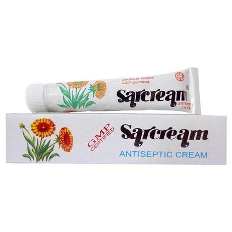 Sarada Sarcream is a homeopathic antiseptic cream for acne, blemishes, cuts, burns & sun damage. Brightens skin and heals naturally. Safe for all ages.