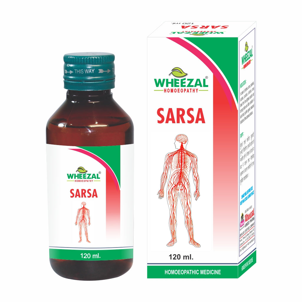 Wheezal Homeopathy Sarsa Syrup, Blood purifier for pimples, rashes, eruptions