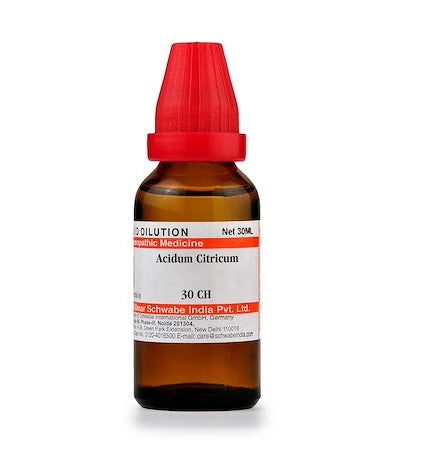 Schwabe Acidum Citricum Homeopathy Dilution 6C, 30C, 200C, 1M, 10M, CM