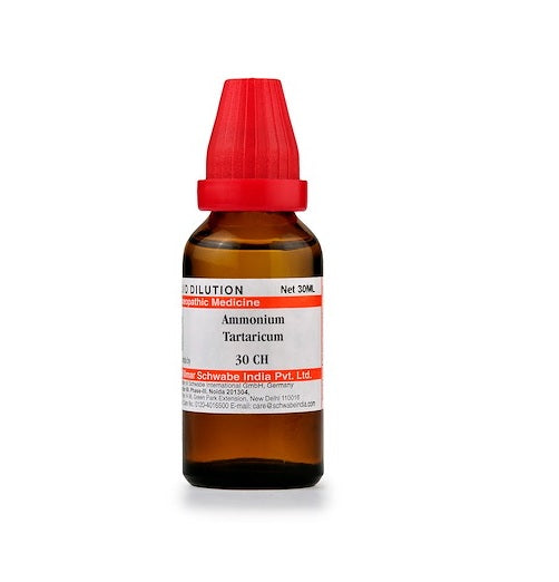 Schwabe Ammonium Tartaricum Homeopathy Dilution 6C, 30C, 200C, 1M, 10M