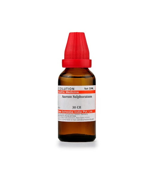 Schwabe-Aurum-Sulphuratum-Homeopathy-Dilution-6C-30C-200C-1M-10M